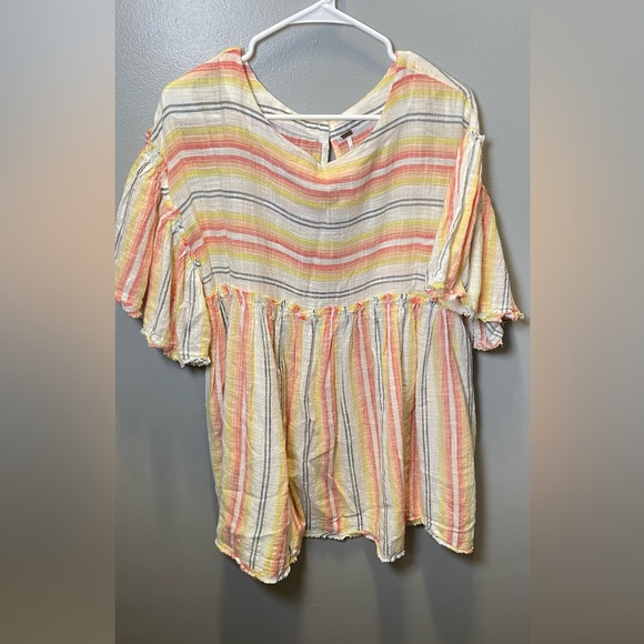 Free People Women's Summer Nights Cotton Dress Yellow Combo Size Small‎ - Picture 2 of 6